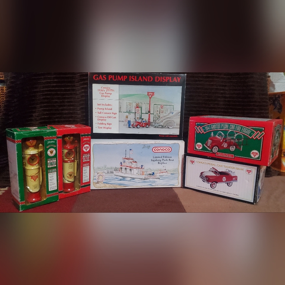 Gas Pump Island Display - White and Red Collectible